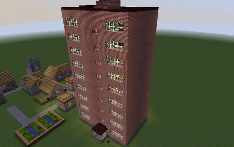 Tall builds like this can be made a lot easier with the clone command. (Image via Minecraft)