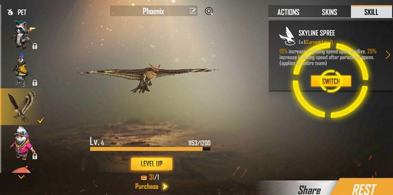 Falco pet and its ability in Garena Free Fire (Image via Free Fire)