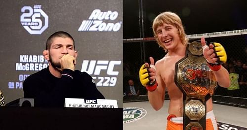 Khabib Nurmagomedov (left) & Paddy Pimblett (right) [Image Credits- @PaddyTheBaddy on Twitter]