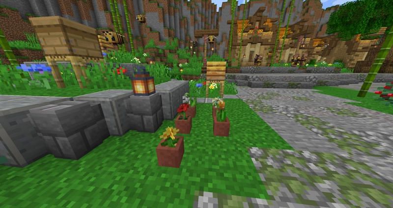 Flowers in flower pots (Image via Mojang)