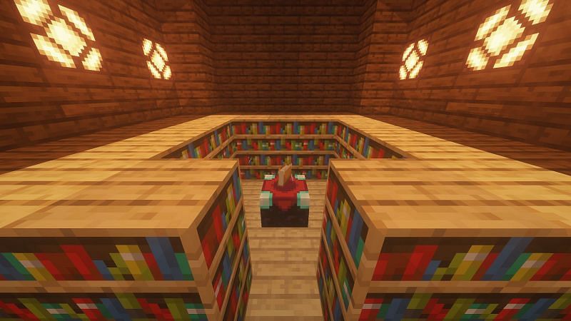 Enchantment table where players can make their items stronger! (Image via Minecraft)