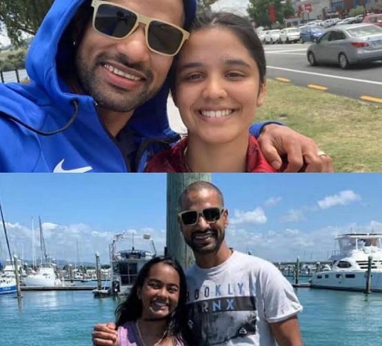 Shikhar dhawan with his two step daughters Aliyah and Rhea