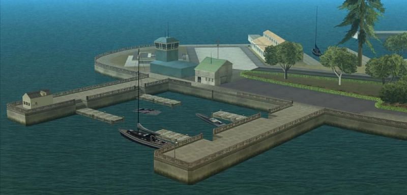 Bayside Marina is a rarely visited location in GTA San Andreas (Image via GTA Myths Wiki)