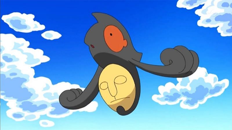 A Yamask floating above the ground. (Image via The Pokemon Company)