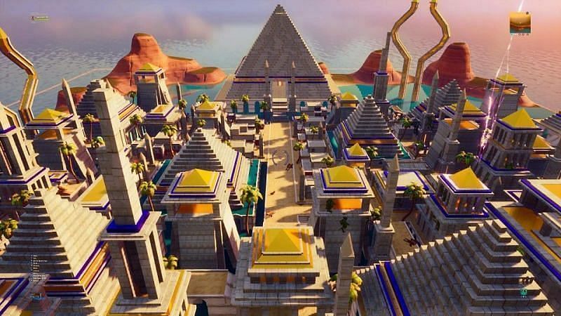 A teased pyramids POI in Fortnite (Image via FiveWalnut8586 on Reddit)