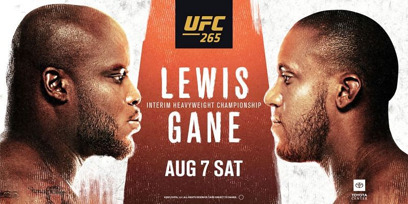 UFC 265 Ciryl Gane vs. Derrick Lewis, Sat Aug 7
