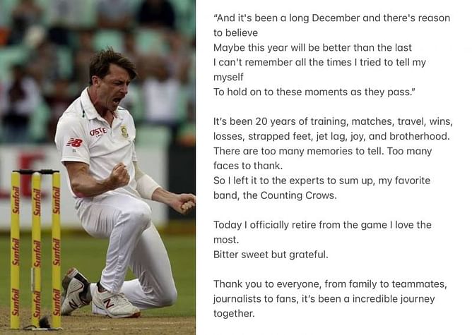Legendary pacer Dale Steyn announces retirement from all forms of cricket