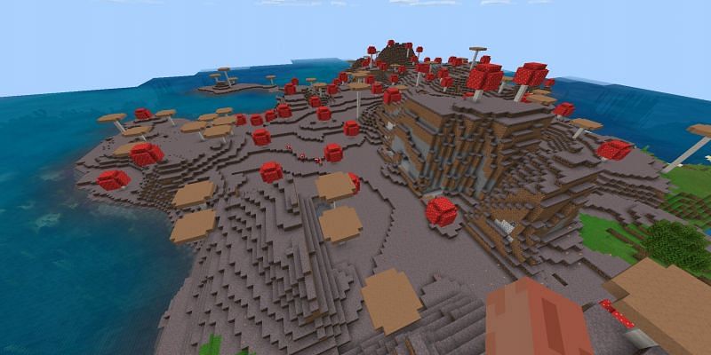 A mushroom biome (Image via Minecraft)