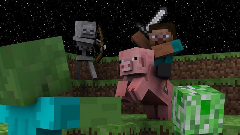 Steve preparing to slay mobs (Image via Minecraft)