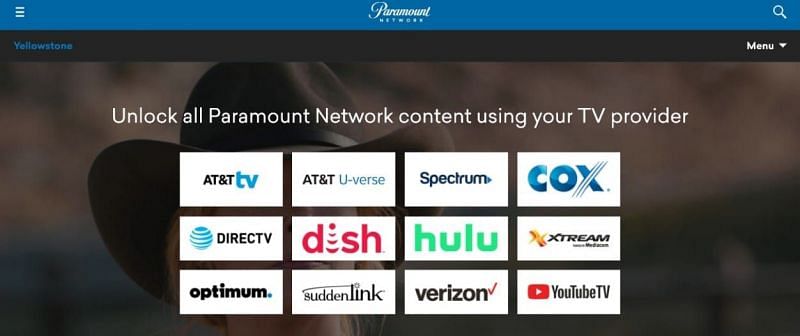 The TV streaming services that feature Paramount Network (Image via Paramount)