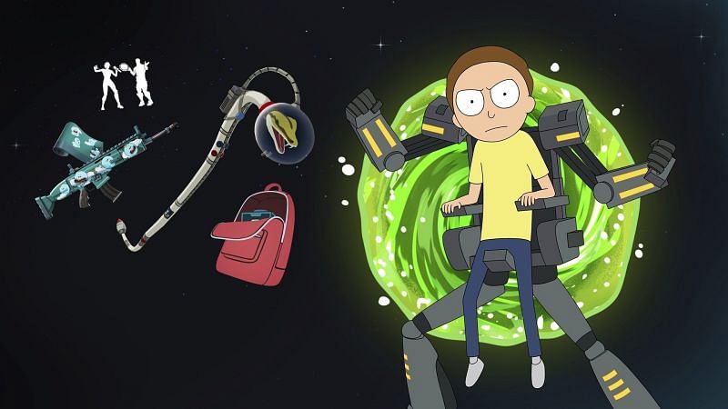 The Mecha Morty bundle comes with the Get Schwifty Fortnite emote (Image via Fortnite News/Twitter))