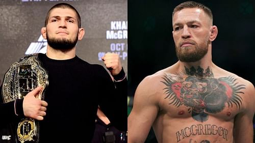 Khabib Nurmagomedov (left) and Conor McGregor (right)