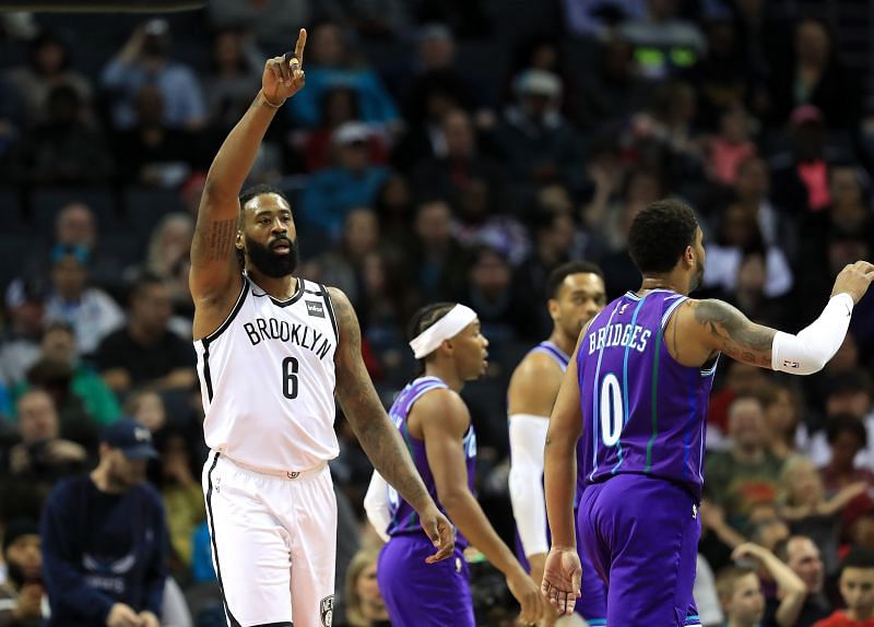 DeAndre Jordan #6 reacts after a play against the Charlotte Hornets.