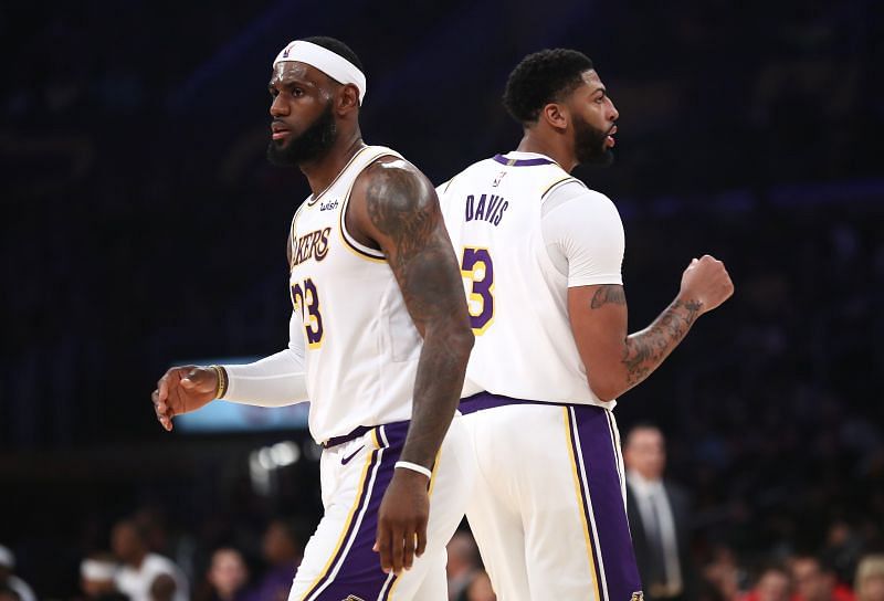 LeBron James and Anthony Davis (right) led the LA Lakers to a championship win in the 2019-20 season.