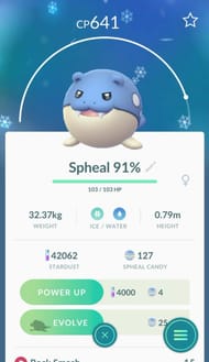 Spheal in Pokemon Go