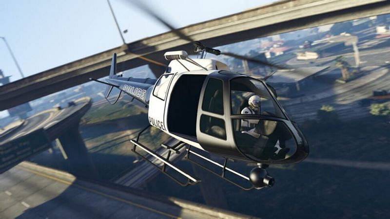 Police Mavericks are ridiculously fast in GTA 5 (Image via Rockstar Games)
