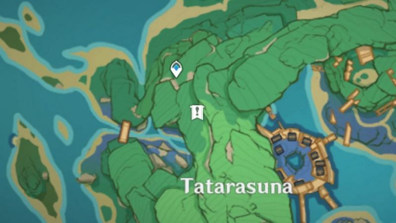 The Thunder Sakura location west of Mikage Furnace (Image via Genshin Impact)