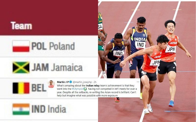 Indian men&#039;s relay team breaks Asian record [Image Credits: Team India/Twitter]