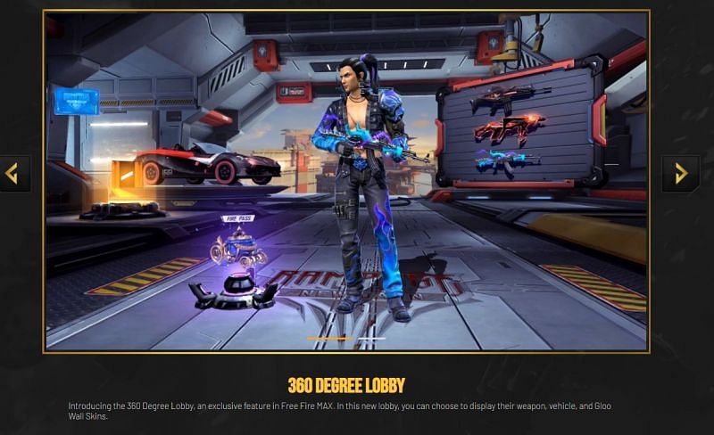 The 360 degree lobby is one of the most attractive features of the game (Image via Free Fire Max)