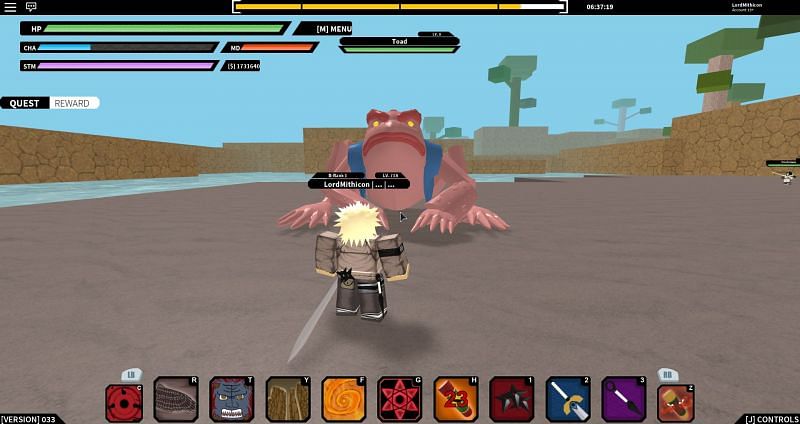 A boss fight in Naruto RPG Beyond. (Image via Roblox Corporation)