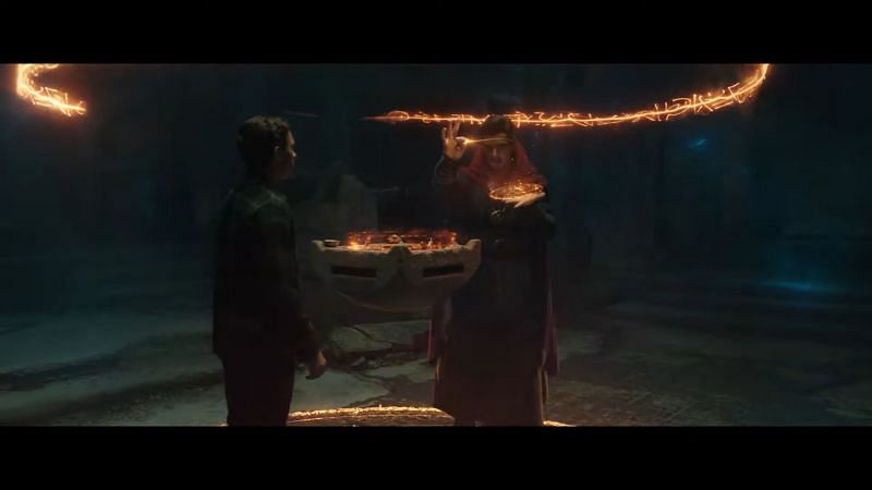 Doctor Strange performing the spell in the trailer (Image via Sony Pictures/Marvel Studios)