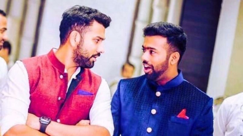 Rohit Sharma with his brother