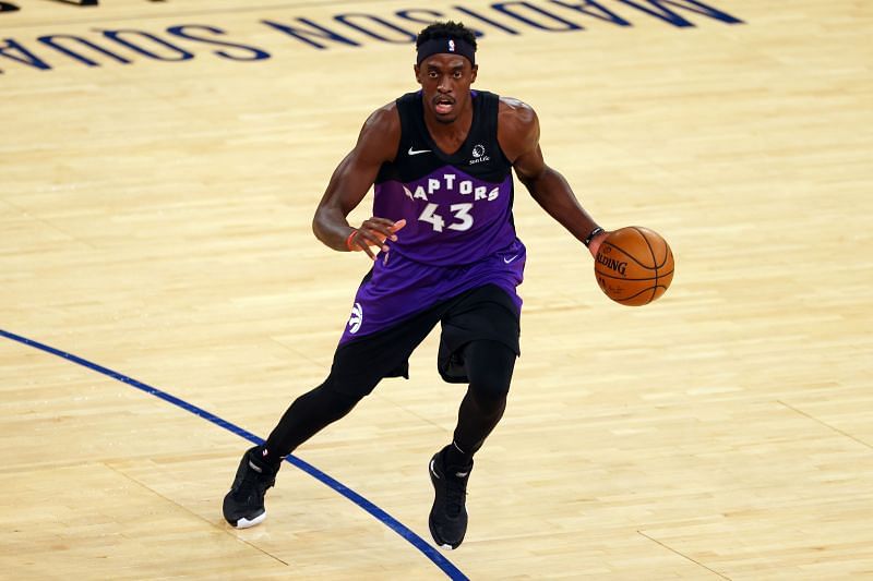 Pascal Siakam (#43) in action against the New York Knicks