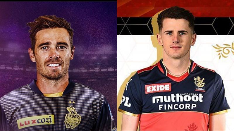 Tim Southee (L) and George Garton have been roped in by the Kolkata Knight Riders and the Royal Challengers Bangalore respectively