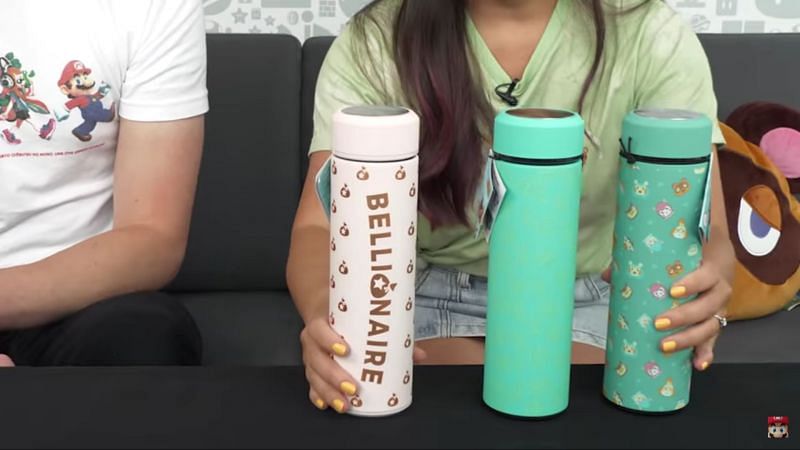 Animal Crossing-themed vacuum insulated bottles (Image via Nintendo on YouTube)