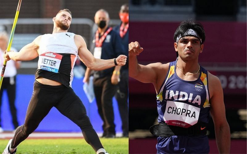 Indian javelin thrower Neeraj Chopra [Image Credits: Team India/Twitter, Johannes Vetter/Instagram]