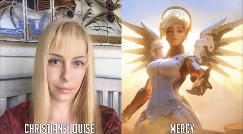 Christiane Louise, who voiced the character of Mercy in Overwatch. (Image via Twitter/DanielTG85)