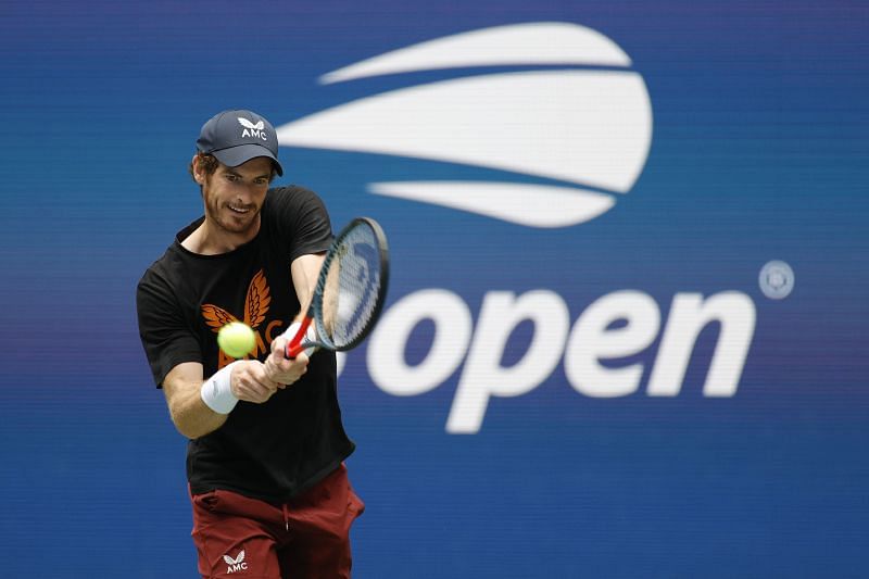 Andy Murray at a practice session ahead of the 2021 US Open.
