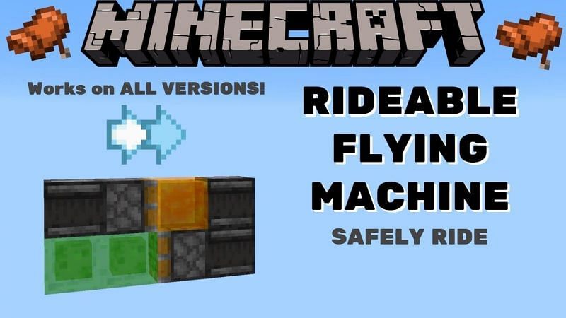 Flying machines in Minecraft allow players to quickly cover huge distances (Image via YouTube, MrcreeperGam1ng))