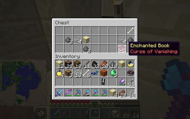 Curse of Vanishing, one of the most frustrating enchants for players to come across (Image via Minecraft)