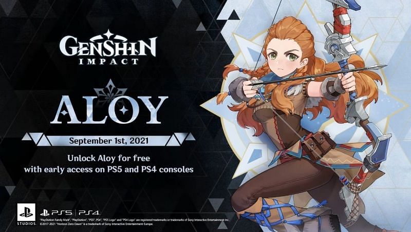 Aloy arrives as an early bonus for PlayStation owners (Image via Genshin Impact)