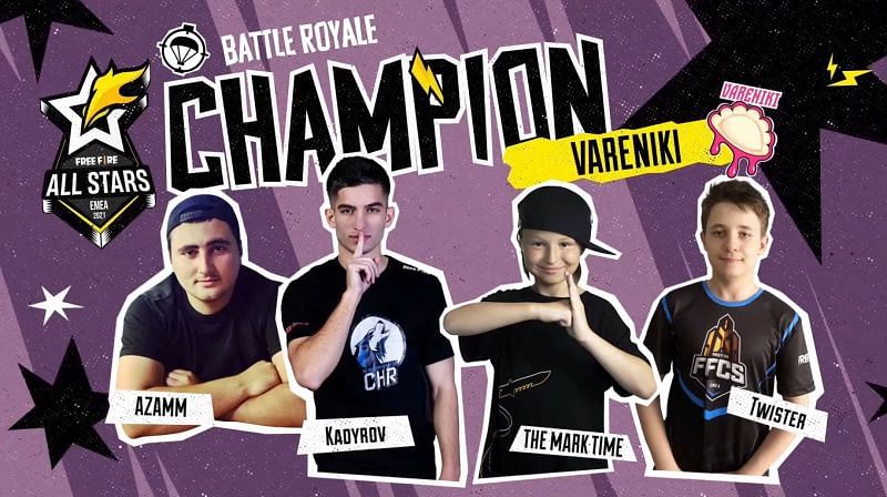 Vareniki won the Free Fire All Stars EMEA Battle Royale (Image via Free Fire YouTube channel)