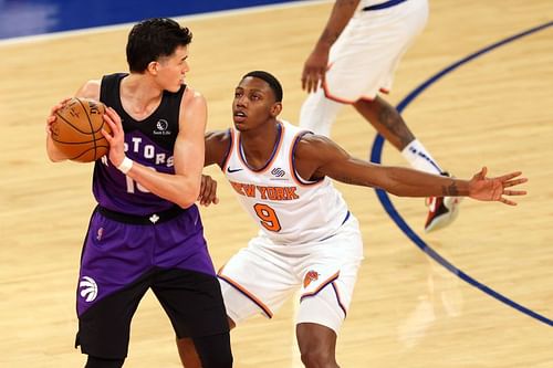 Yuta Watanabe of the Toronto Raptors v New York Knicks