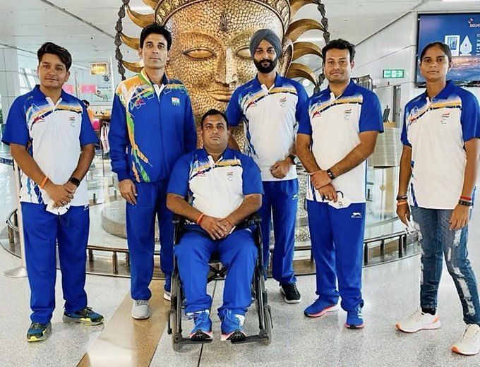 The Indian para archery contingent for the Tokyo Paralympics (Image courtesy: SAI Media Twitter)