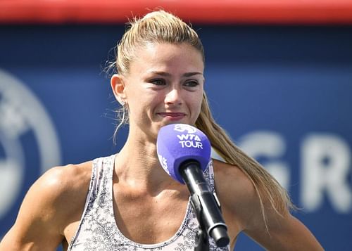 Camila Giorgi after winning the 2021 National Bank Open.