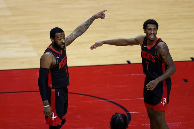 Armoni Brooks and John Wall with the Houston Rockets