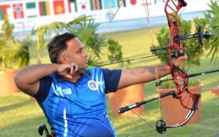 Indian Paralympics archer Rakesh Kumar (Picture Courtesy: SAIMedia Twitter)