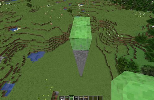 Slime blocks help propel the flying machine in Minecraft