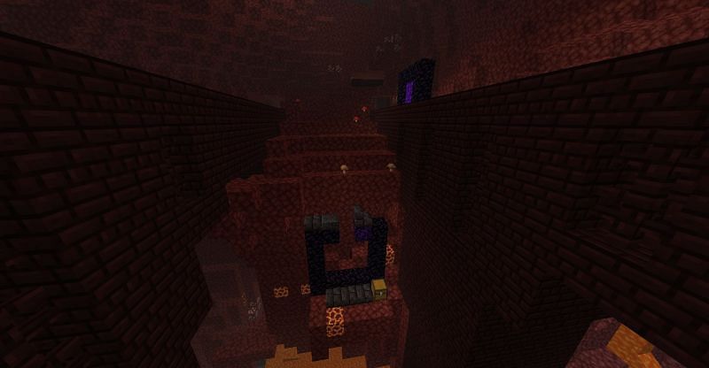Spawn on the fortress (Image via Minecraft)