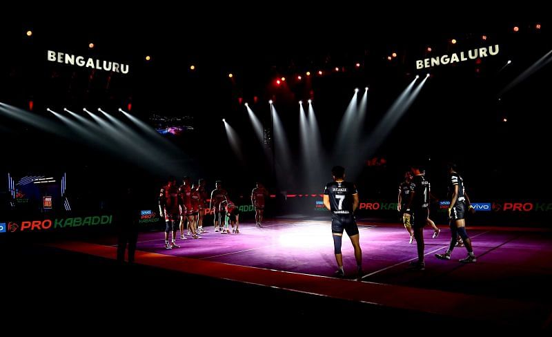 Pro Kabaddi League players in action during the previous season