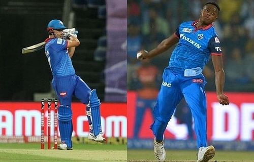 Delhi Capitals (DC) cricketers Marcus Stoinis (left) and Kagiso Rabada. Pic: IPLT20.COM