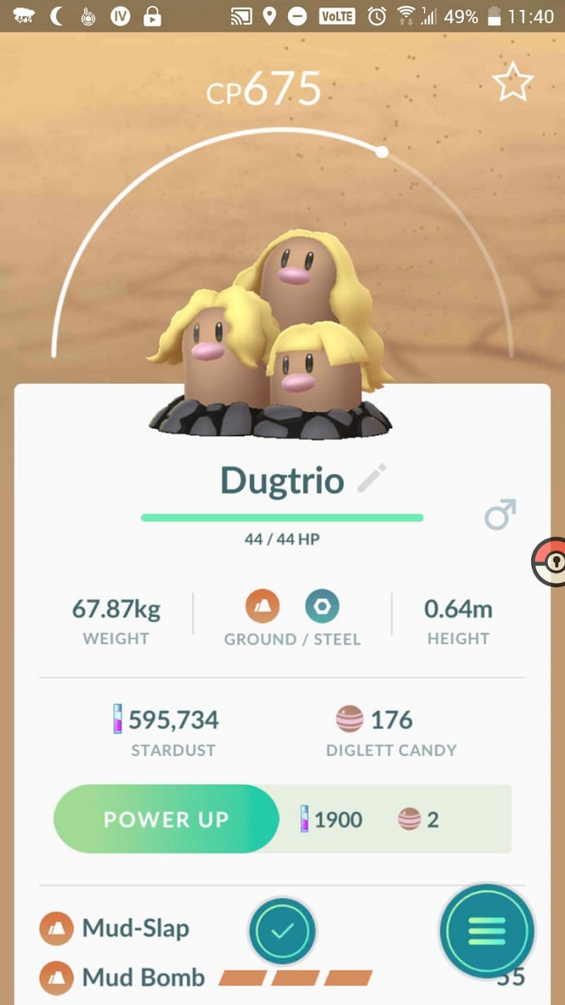 Dugtrio in Pokemon Go