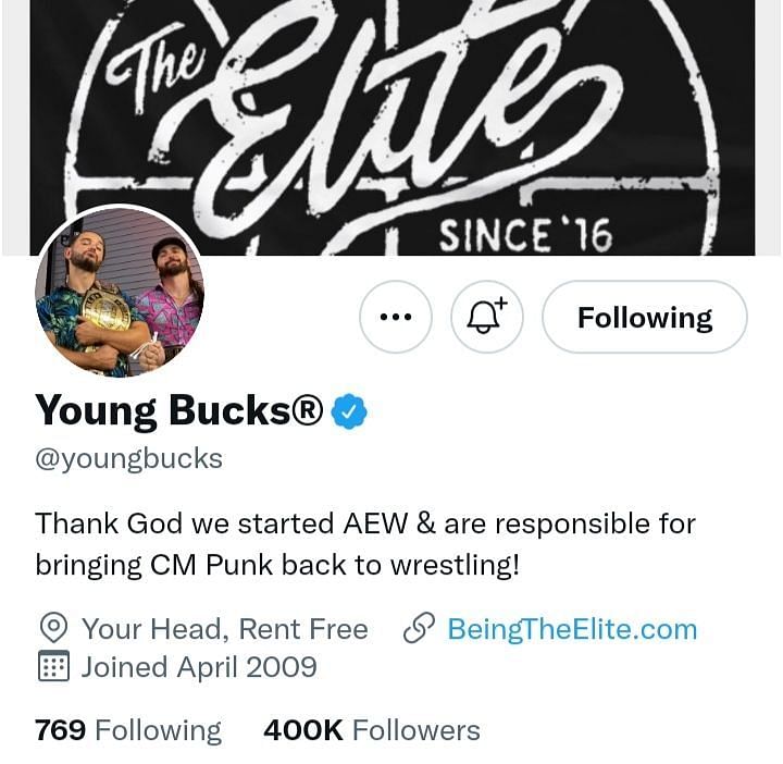 A screengrab of The Young Buck&#039;s Twitter bio