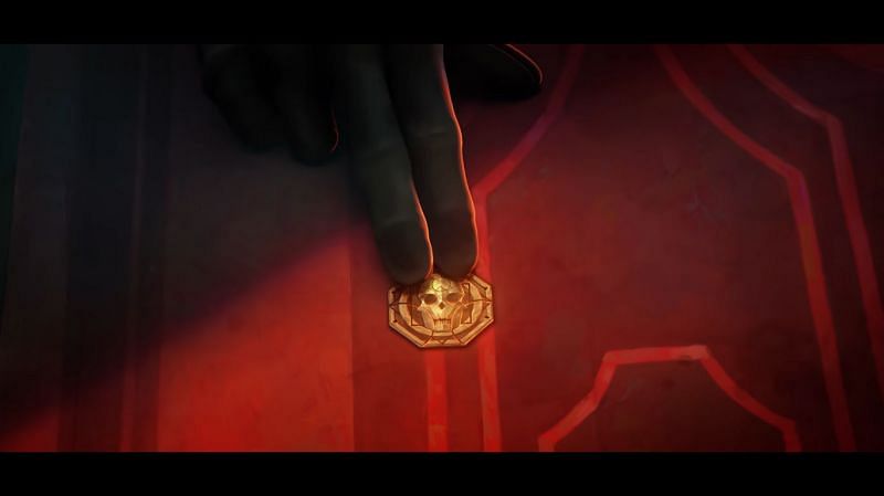 The Gentleman offers a strange looking coin to Bort for his services (Image via Wild Rift)