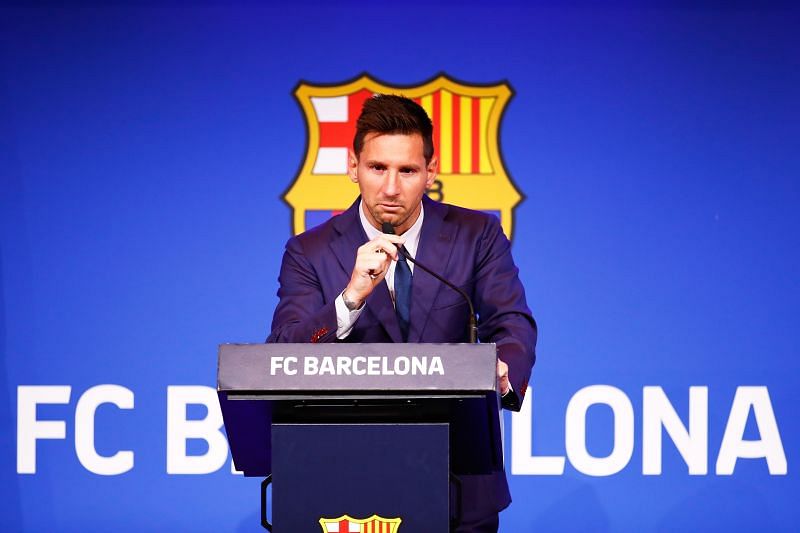 Lionel Messi at his final Barcelona Press Conference
