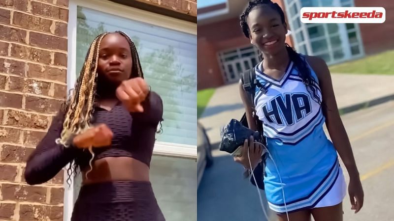 TikToker kicked out of cheerleading squad after posting a dance video on the platform (Images via TikTok/teshauria._.b)